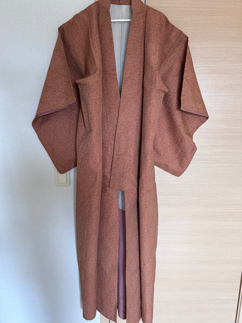 Vintage Japanese Haori in Dusty Rose with Subtle Textured Pattern