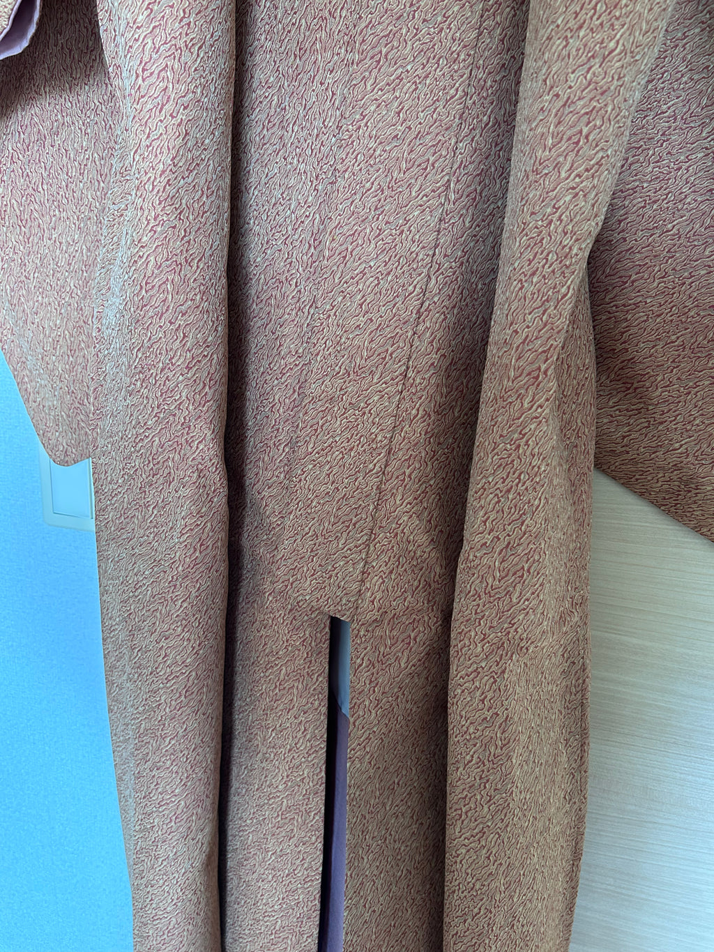 Vintage Japanese Haori in Dusty Rose with Subtle Textured Pattern