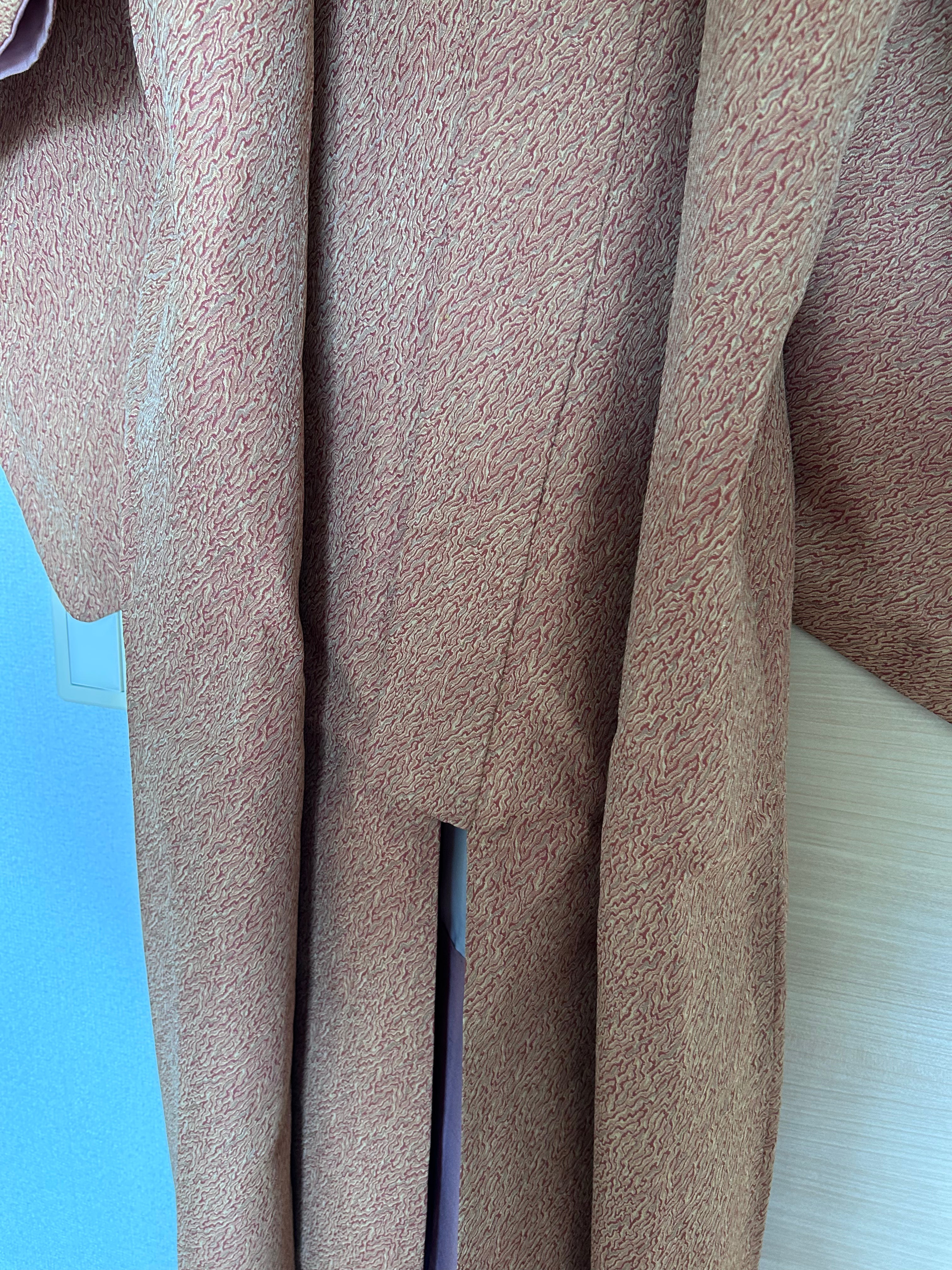 Vintage Japanese Haori in Dusty Rose with Subtle Textured Pattern