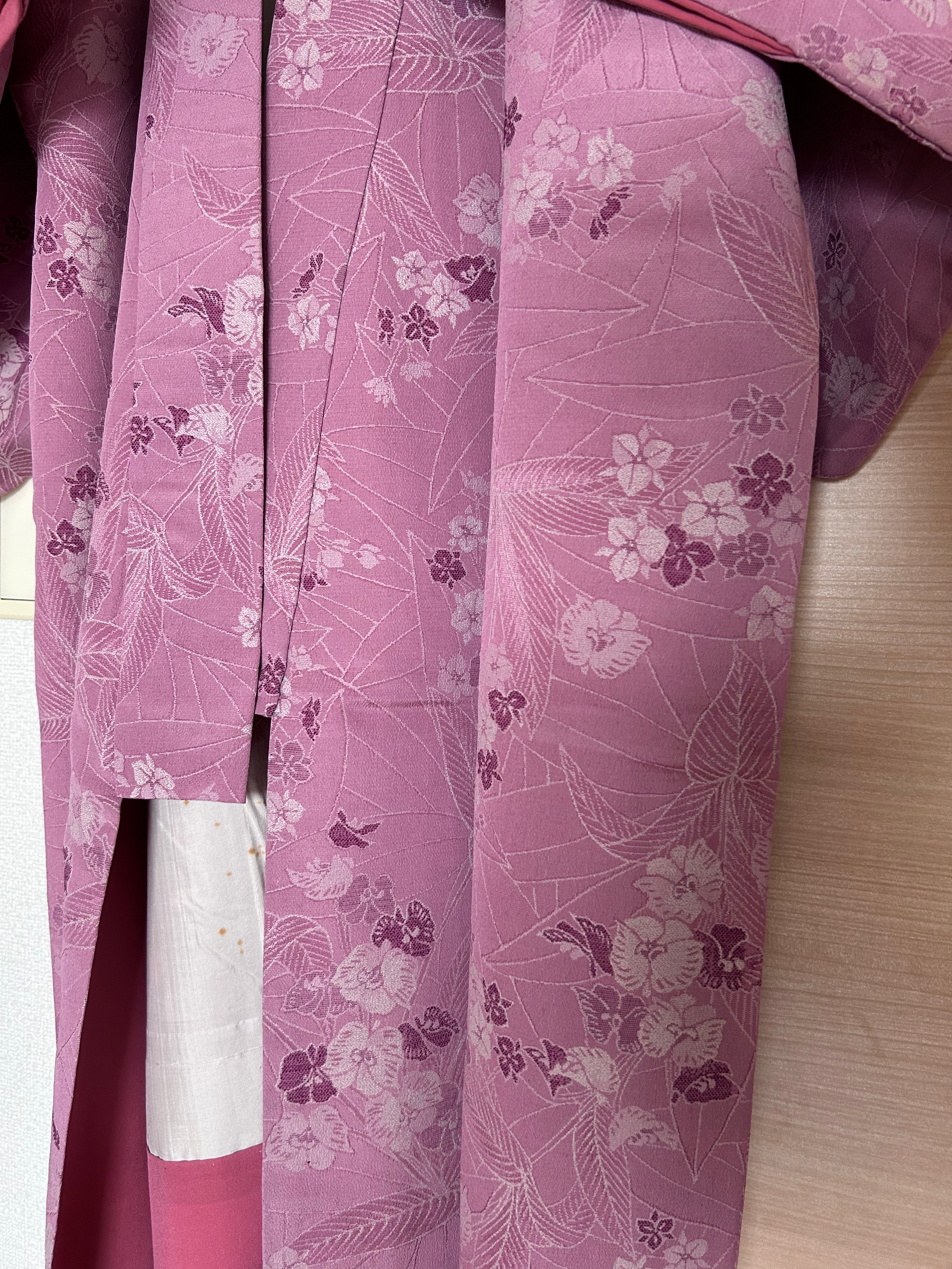 Vintage Japanese Haori Jacket – Pink Floral Pattern
