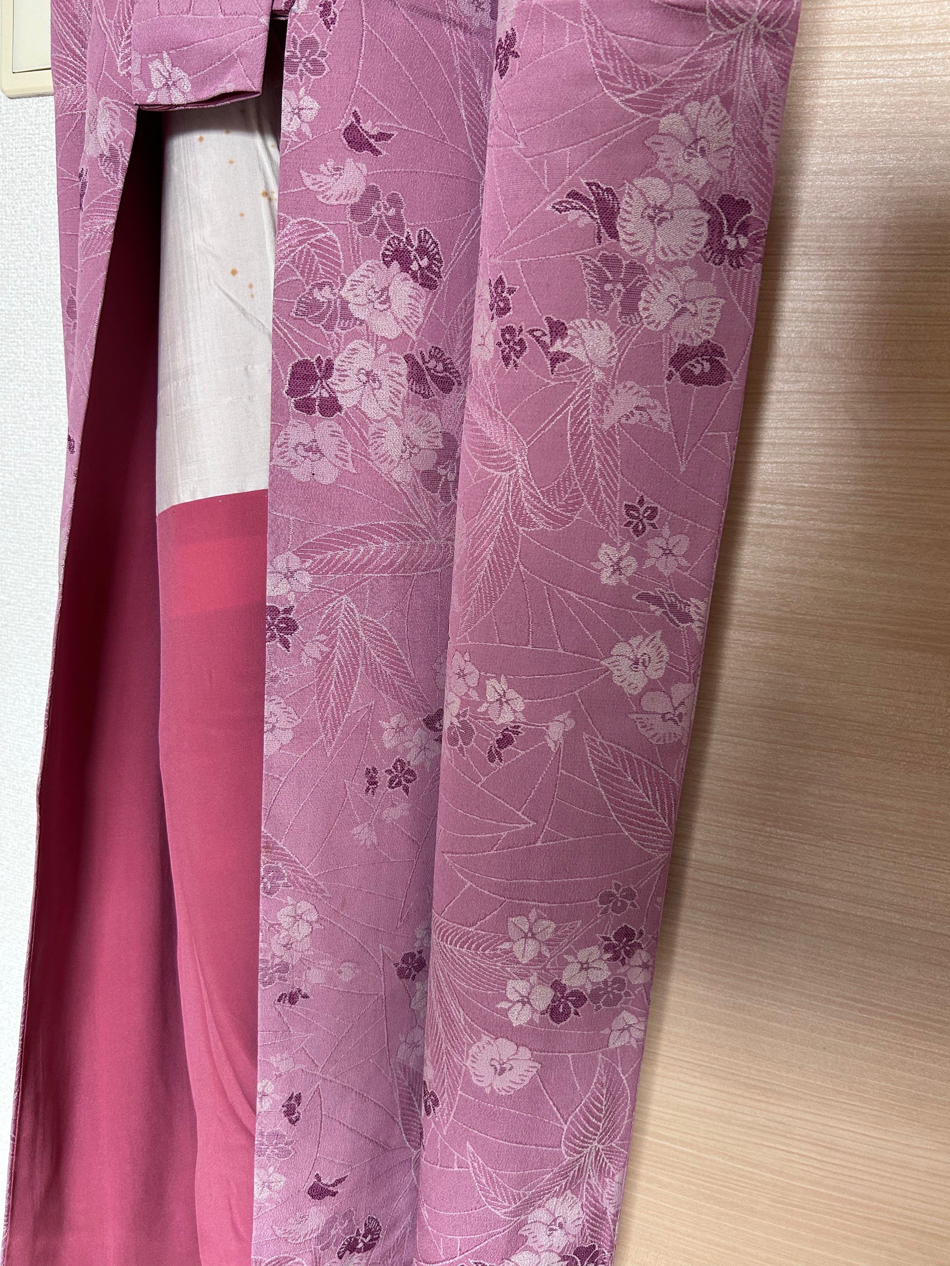 Vintage Japanese Haori Jacket – Pink Floral Pattern