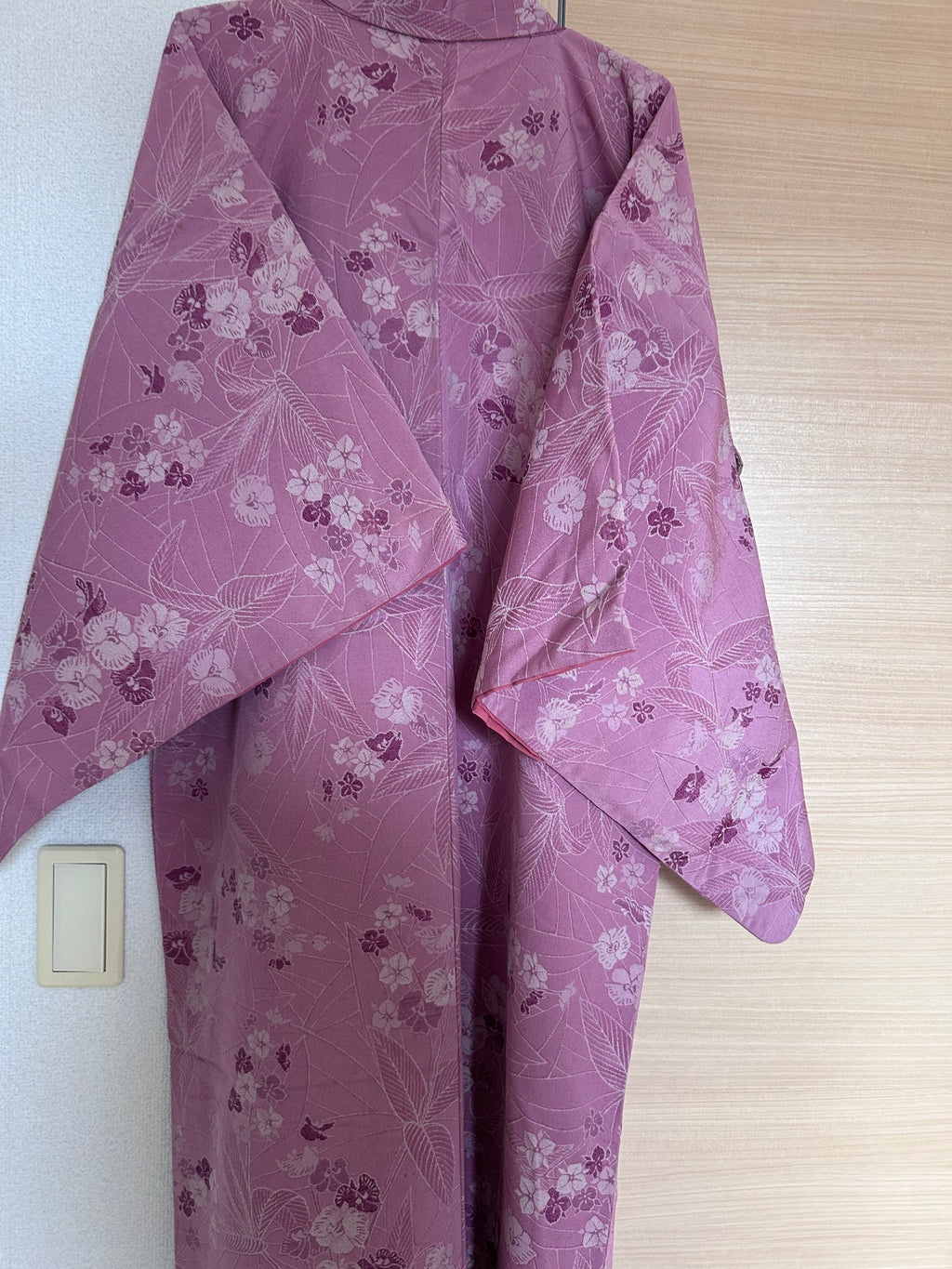 Vintage Japanese Haori Jacket – Pink Floral Pattern